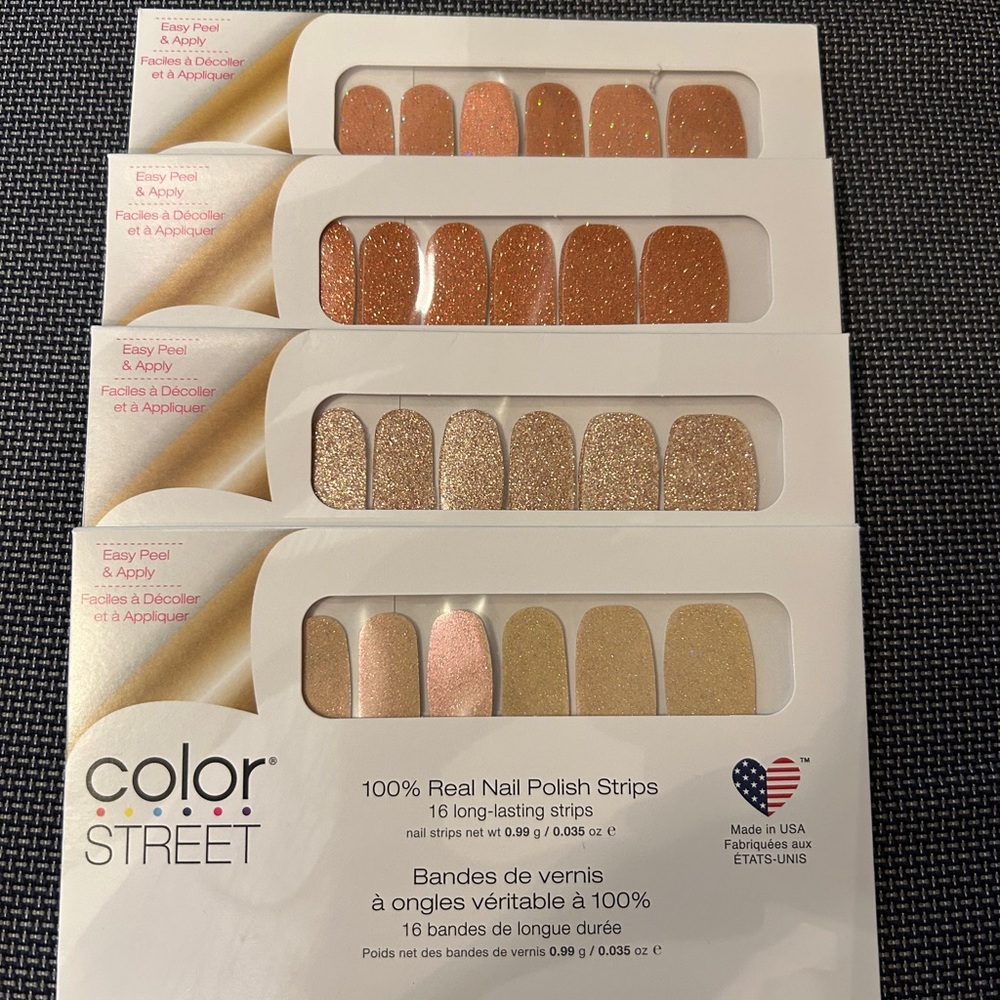 Color Street Gold and Bronze Nail Polish Strips Bundle